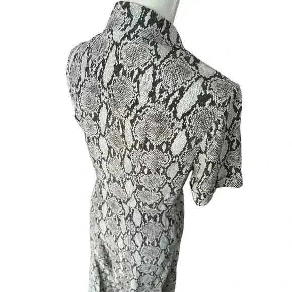 A.L.C. Clarkson Midi Shirt Dress in Nude Snake Print - Size 6 - Picture 6 of 7